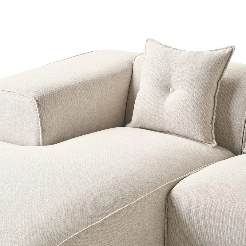 3-sits soffa Dolva - Beige, svart/Högervänd/Polyester - Möbler - Soffa - Modulsoffa - Komplett modulsoffa