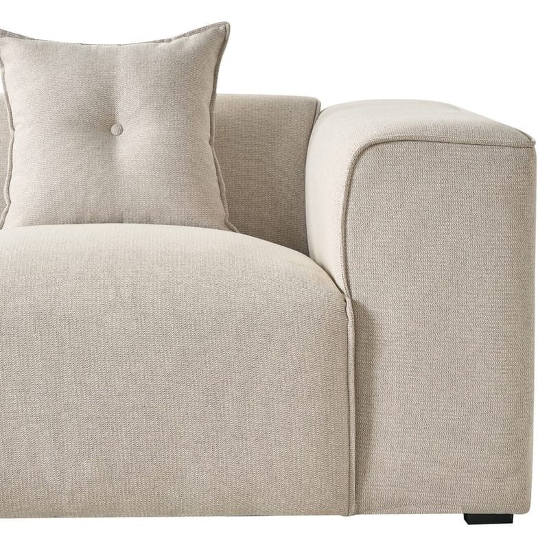 3-sits soffa Dolva - Beige, svart/Högervänd/Polyester - Möbler - Soffa - Divansoffa & schäslongsoffa - 3 sits soffa med divan