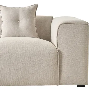 3-sits soffa Dolva - Beige, svart/Högervänd/Polyester - Möbler - Soffa - Modulsoffa - Komplett modulsoffa