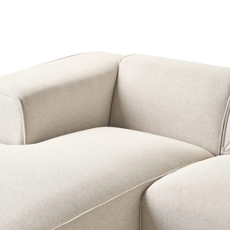 3-sits soffa Dolva - Beige, svart/Högervänd/Polyester - Möbler - Soffa - Modulsoffa - Komplett modulsoffa