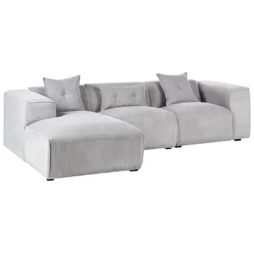 3-sits soffa Dolva - Grå, svart/Högervänd/Manchestertyg - Möbler - Soffa - Modulsoffa - Komplett modulsoffa