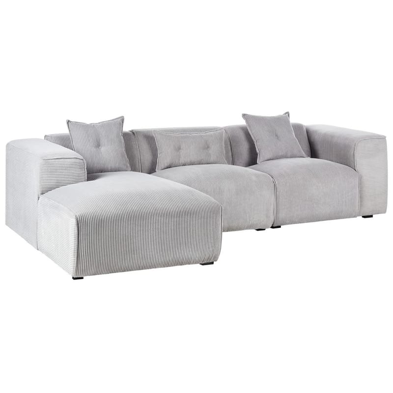 3-sits soffa Dolva - Grå, svart/Högervänd/Manchestertyg - Möbler - Soffa - Modulsoffa - Komplett modulsoffa