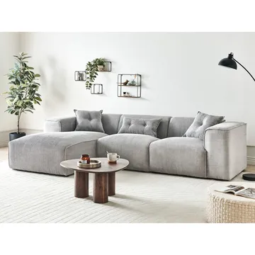 3-sits soffa Dolva - Grå, svart/Högervänd/Manchestertyg - Möbler - Soffa - Modulsoffa - Komplett modulsoffa