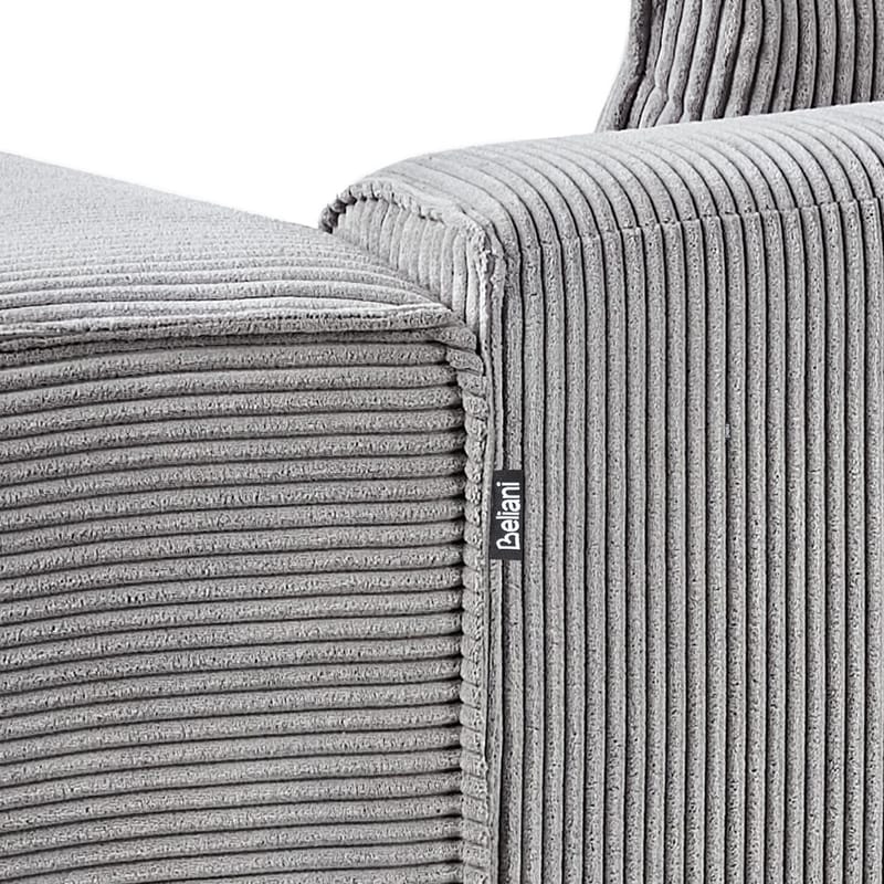 3-sits soffa Dolva - Grå, svart/Högervänd/Manchestertyg - Möbler - Soffa - Divansoffa & schäslongsoffa - 3 sits soffa med divan