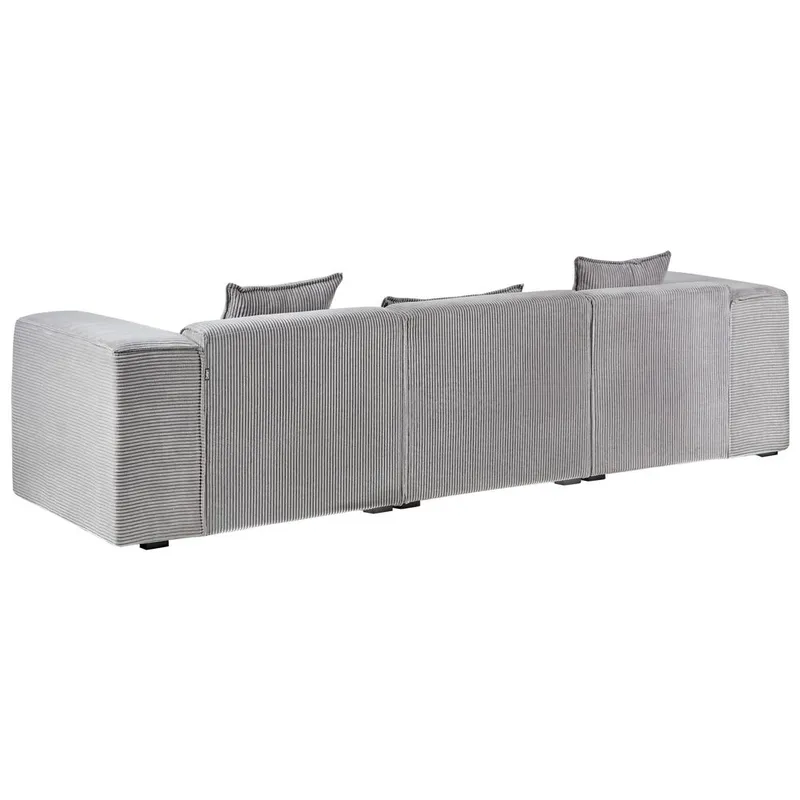 3-sits soffa Dolva - Grå, svart/Högervänd/Manchestertyg - Möbler - Soffa - Modulsoffa - Komplett modulsoffa