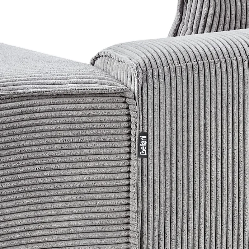 3-sits soffa Dolva - Grå, svart/Högervänd/Manchestertyg - Möbler - Soffa - Divansoffa & schäslongsoffa - 3 sits soffa med divan