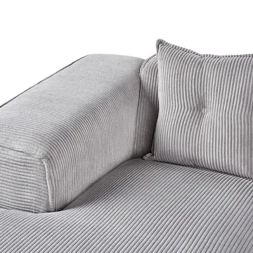 3-sits soffa Dolva - Grå, svart/Högervänd/Manchestertyg - Möbler - Soffa - Modulsoffa - Komplett modulsoffa