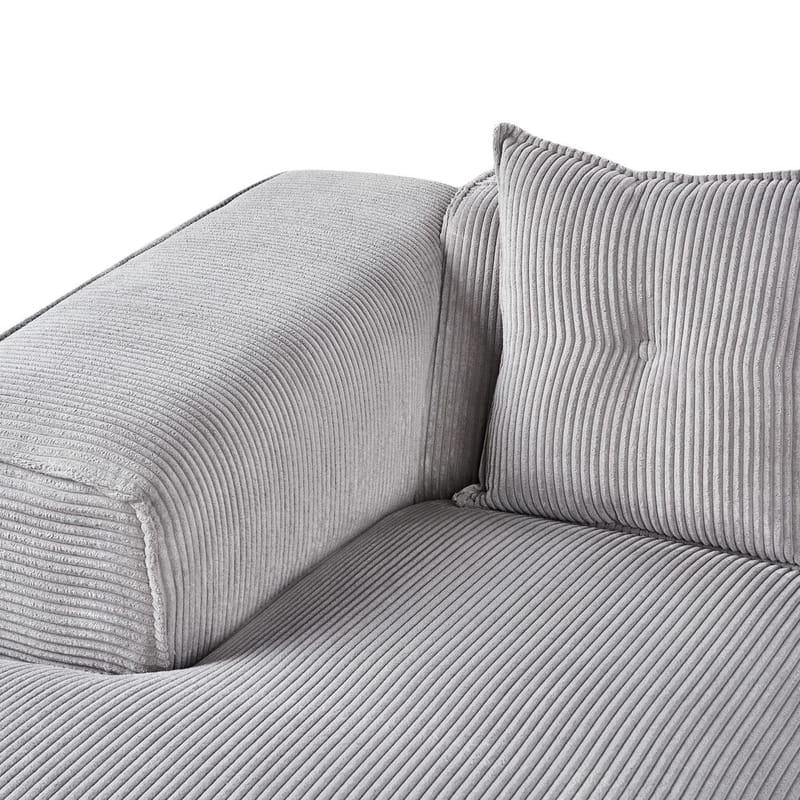 3-sits soffa Dolva - Grå, svart/Högervänd/Manchestertyg - Möbler - Soffa - Modulsoffa - Komplett modulsoffa