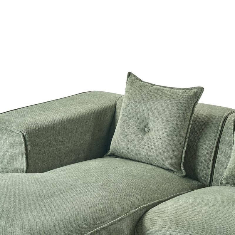 3-sits soffa Dolva - Grön, Svart/Högervänd/Chenille - Möbler - Soffa - Modulsoffa - Komplett modulsoffa