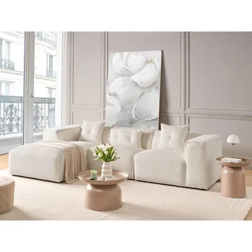 3-sits soffa Dolva - Vit, Svart/Högervänd/Manchestertyg - Möbler - Soffa - Modulsoffa - Komplett modulsoffa