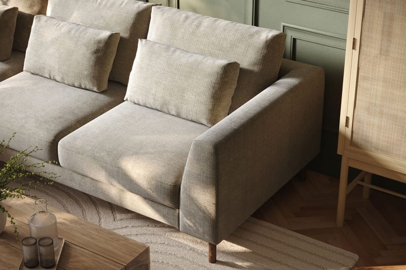 3-sits Soffa Florenz med Divan Vänster - Grå/Beige - Möbler - Soffa - Divansoffa & schäslongsoffa - 3 sits soffa med divan