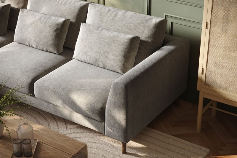 3-sits Soffa Florenz med Divan Vänster - Ljusgrå - Möbler - Soffa - Divansoffa & schäslongsoffa - 3 sits soffa med divan