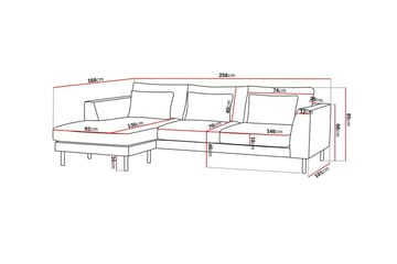 3-sits Soffa Florenz med Divan Vänster - Ljusgrå - Möbler - Soffa - Divansoffa & schäslongsoffa - 3 sits soffa med divan