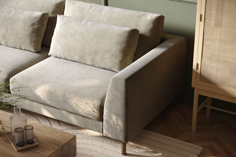 3-sits Soffa Florenz med Schäslong Vänster - Grå/Beige - Möbler - Soffa - Divansoffa & schäslongsoffa - 3 sits soffa med divan