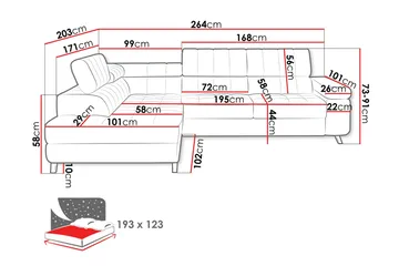 Amshyttan Soffa med Schäslong 3-sits - Ljusgrå - Möbler - Soffa - Divansoffa & schäslongsoffa - 3 sits soffa med divan