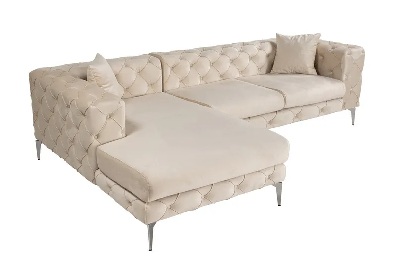 Beachport 3-sits Soffa med Divan Vänster - Beige - Möbler - Soffa - Divansoffa & schäslongsoffa - 3 sits soffa med divan