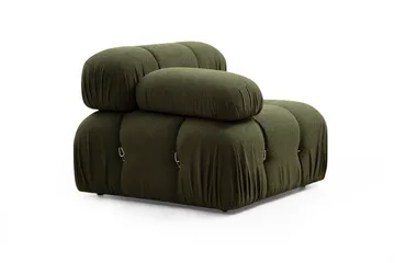 Belgin Bubblig Divansoffa 3-sits 288 cm med fasta armstöd och repdetaljer - Grön - Möbler - Soffa - Divansoffa & schäslongsoffa - 3 sits soffa med divan