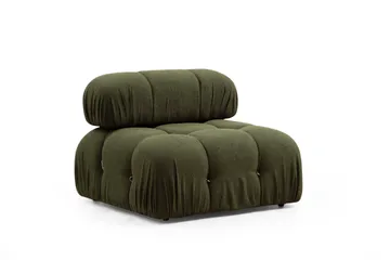Belgin Bubblig Divansoffa 3-sits 288 cm med fasta armstöd och repdetaljer - Grön - Möbler - Soffa - Divansoffa & schäslongsoffa - 3 sits soffa med divan