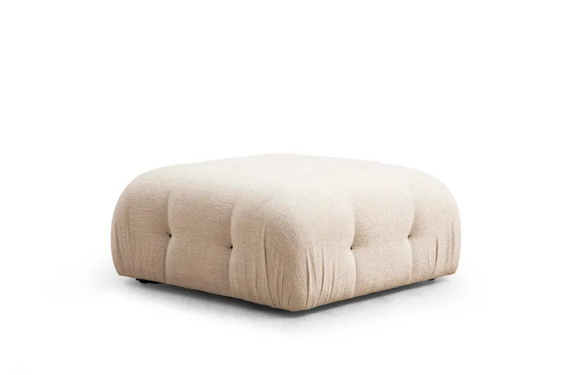 Belgin Bubblig Divansoffa 3-sits 288 cm med fasta armstöd och repdetaljer - Ljus / Beige - Möbler - Soffa - Divansoffa & schäslongsoffa - 3 sits soffa med divan