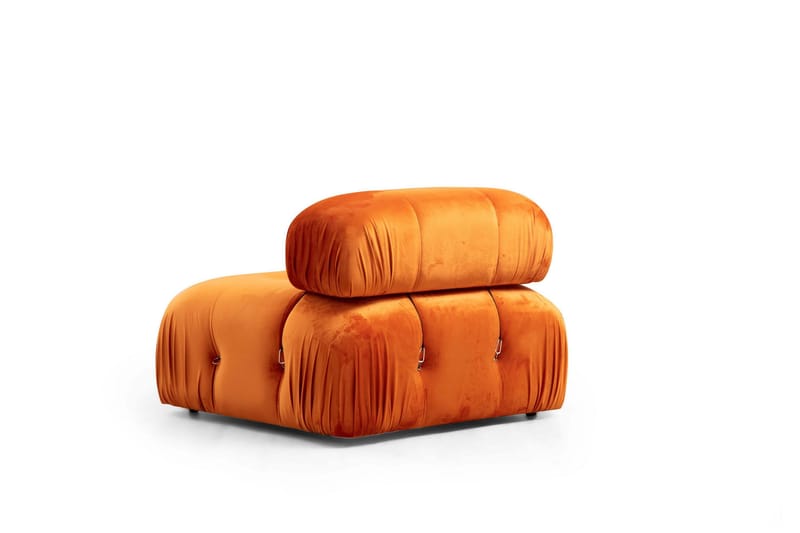 Belgin Bubblig Divansoffa 3-sits 288 cm med fasta armstöd och repdetaljer - Orange - Möbler - Soffa - Divansoffa & schäslongsoffa - 3 sits soffa med divan