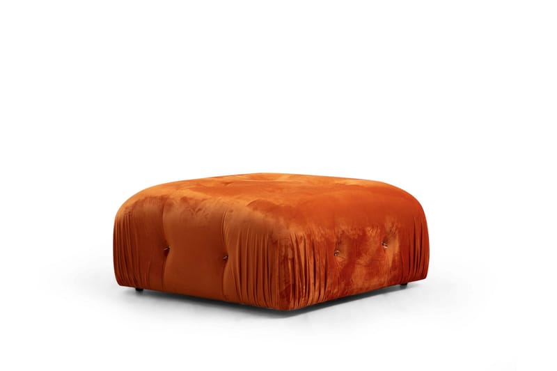 Belgin Bubblig Divansoffa 3-sits 288 cm med fasta armstöd och repdetaljer - Orange - Möbler - Soffa - Divansoffa & schäslongsoffa - 3 sits soffa med divan