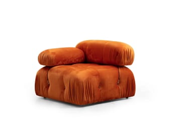 Belgin Bubblig Divansoffa 3-sits 288 cm med fasta armstöd och repdetaljer - Orange - Möbler - Soffa - Divansoffa & schäslongsoffa - 3 sits soffa med divan