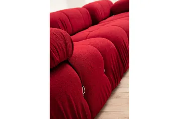 Belgin Bubblig Divansoffa 3-sits 288 cm med fasta armstöd och repdetaljer - Röd - Möbler - Soffa - Divansoffa & schäslongsoffa - 3 sits soffa med divan