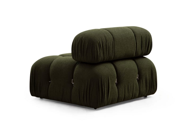 Bubblig Divansoffa 3-sits Belgin 288 cm med fasta armstöd och repdetaljer - Grön - Möbler - Soffa - Divansoffa & schäslongsoffa - 3 sits soffa med divan