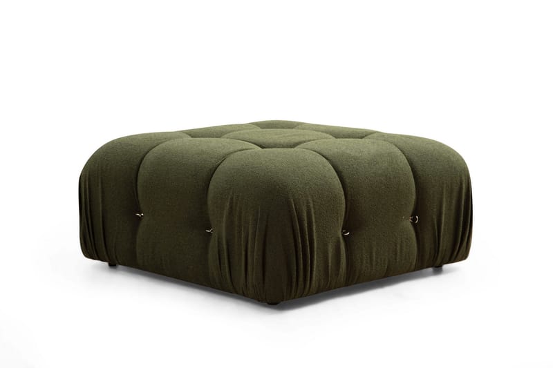 Bubblig Divansoffa 3-sits Belgin 288 cm med fasta armstöd och repdetaljer - Grön - Möbler - Soffa - Divansoffa & schäslongsoffa - 3 sits soffa med divan