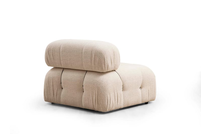 Bubblig Divansoffa 3-sits Belgin 288 cm med fasta armstöd och repdetaljer - Ljusbeige - Möbler - Soffa - Divansoffa & schäslongsoffa - 3 sits soffa med divan
