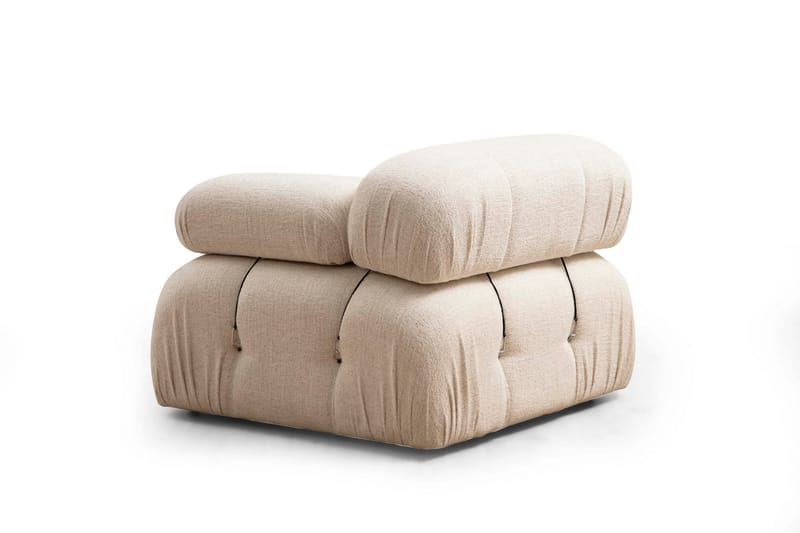 Bubblig Divansoffa 3-sits Belgin 288 cm med fasta armstöd och repdetaljer - Ljusbeige - Möbler - Soffa - Divansoffa & schäslongsoffa - 3 sits soffa med divan