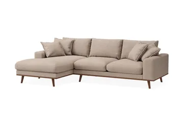 Copenhagen Premium 4-sits Vänstervänd L-formad Djup Divansoffa i Tyg - Ljusbrun - Möbler - Soffa - Divansoffa & schäslongsoffa - 3 sits soffa med divan