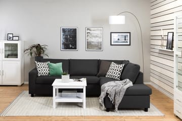 Crazy 3-sits Högervänd L-formad Schäslongsoffa i Tyg - Antracit - Möbler - Soffa - Divansoffa & schäslongsoffa - 3 sits soffa med divan