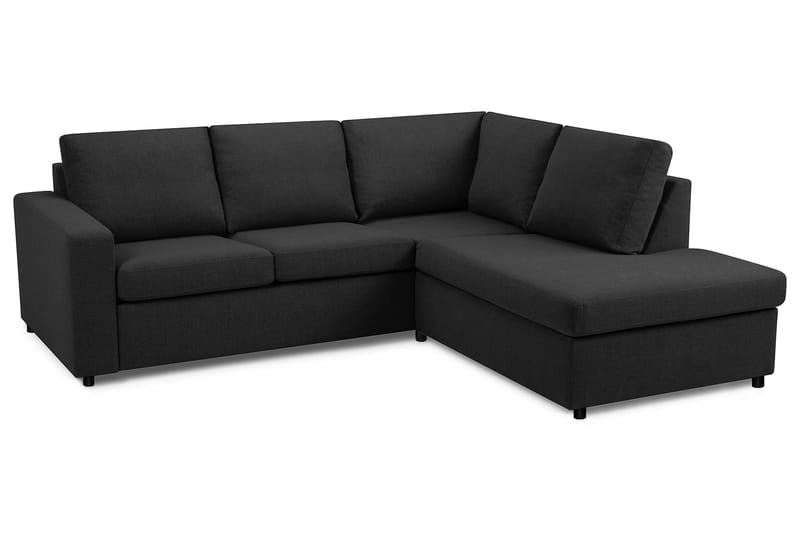 Crazy 3-sits Högervänd L-formad Schäslongsoffa i Tyg - Antracit - Möbler - Soffa - Divansoffa & schäslongsoffa - 3 sits soffa med divan