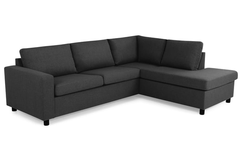 Crazy 3-sits Högervänd L-formad Schäslongsoffa i Tyg - Antracit - Möbler - Soffa - Divansoffa & schäslongsoffa - 3 sits soffa med divan