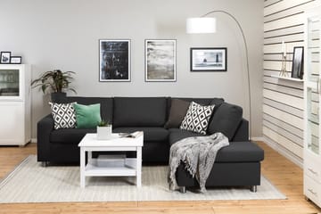 Crazy 3-sits Högervänd L-formad Schäslongsoffa i Tyg - Antracit - Möbler - Soffa - Divansoffa & schäslongsoffa - 3 sits soffa med divan