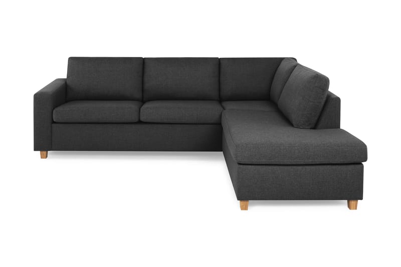 Crazy 3-sits Högervänd L-formad Schäslongsoffa i Tyg - Antracit - Möbler - Soffa - Divansoffa & schäslongsoffa - 3 sits soffa med divan