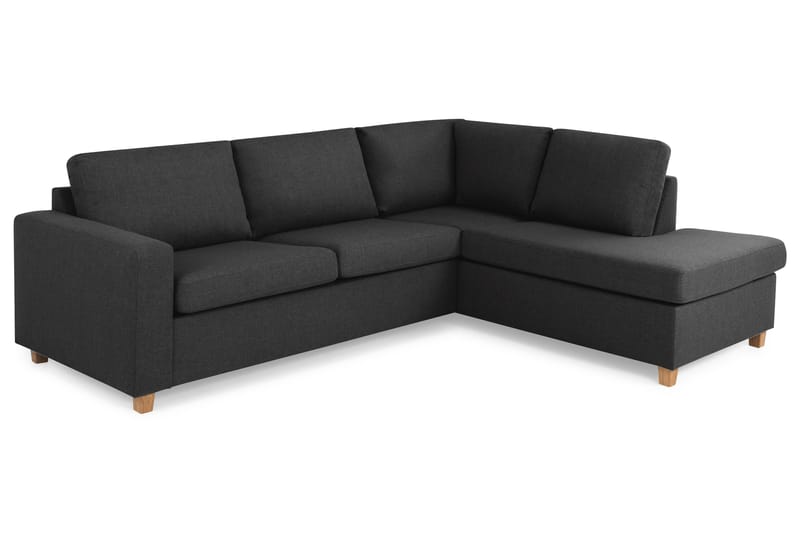 Crazy 3-sits Högervänd L-formad Schäslongsoffa i Tyg - Antracit - Möbler - Soffa - Divansoffa & schäslongsoffa - 3 sits soffa med divan
