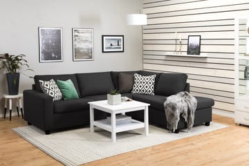 Crazy 3-sits Högervänd L-formad Schäslongsoffa i Tyg - Antracit - Möbler - Soffa - Divansoffa & schäslongsoffa - 3 sits soffa med divan