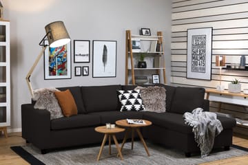 Crazy 3-sits Högervänd L-formad Schäslongsoffa i Tyg - Antracit - Möbler - Soffa - Divansoffa & schäslongsoffa - 3 sits soffa med divan