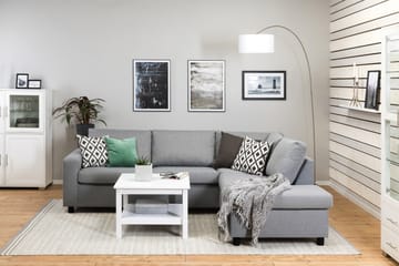 Crazy 3-sits Högervänd L-formad Schäslongsoffa i Tyg - Grå - Möbler - Soffa - Divansoffa & schäslongsoffa - 3 sits soffa med divan