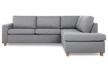 Crazy 3-sits Högervänd L-formad Schäslongsoffa i Tyg - Grå - Möbler - Soffa - Divansoffa & schäslongsoffa - 3 sits soffa med divan