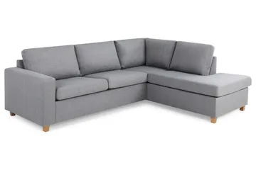 Crazy 3-sits Högervänd L-formad Schäslongsoffa i Tyg - Grå - Möbler - Soffa - Divansoffa & schäslongsoffa - 3 sits soffa med divan