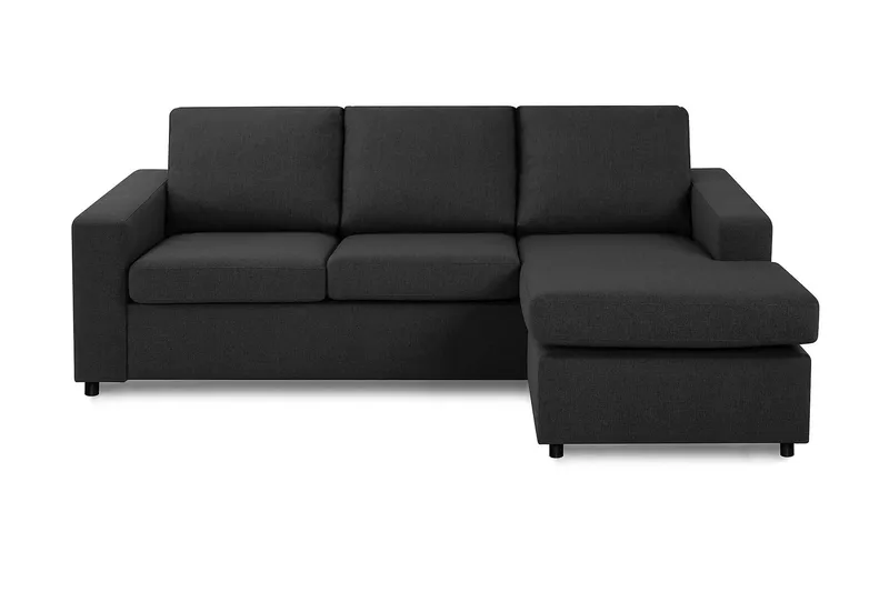 Crazy 3-sits Vändbar L-formad Divansoffa i Tyg - Antracit - Möbler - Soffa - Divansoffa & schäslongsoffa - 3 sits soffa med divan