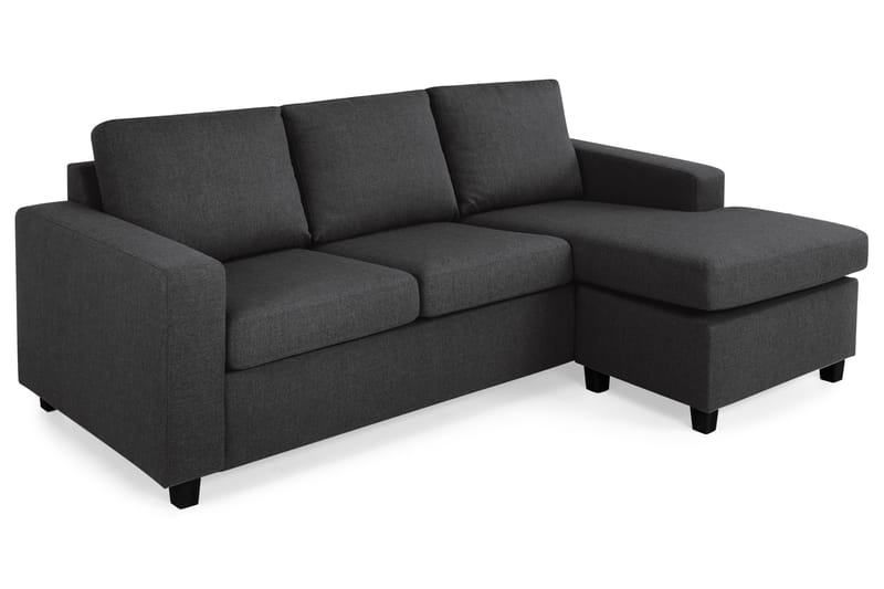 Crazy 3-sits Vändbar L-formad Divansoffa i Tyg - Antracit - Möbler - Soffa - Divansoffa & schäslongsoffa - 3 sits soffa med divan