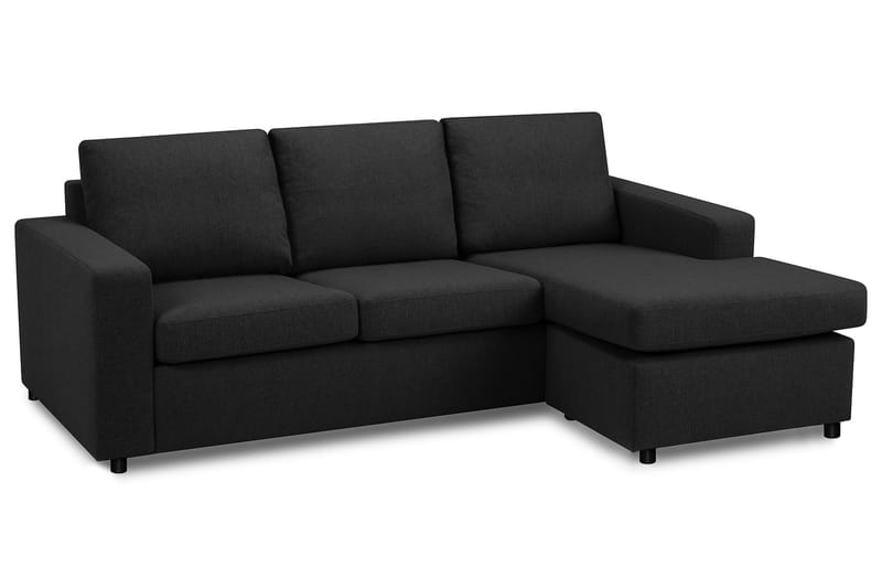 Crazy 3-sits Vändbar L-formad Divansoffa i Tyg - Antracit - Möbler - Soffa - Divansoffa & schäslongsoffa - 3 sits soffa med divan