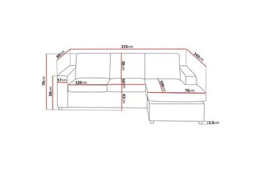 Crazy 3-sits Vändbar L-formad Divansoffa i Tyg - Antracit - Möbler - Soffa - Divansoffa & schäslongsoffa - 3 sits soffa med divan