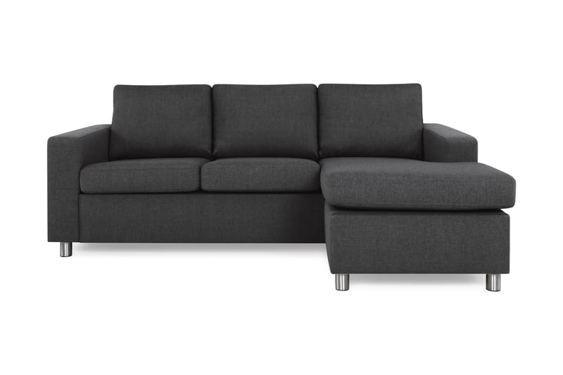 Crazy 3-sits Vändbar L-formad Divansoffa i Tyg - Antracit - Möbler - Soffa - Divansoffa & schäslongsoffa - 3 sits soffa med divan