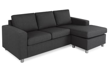 Crazy 3-sits Vändbar L-formad Divansoffa i Tyg - Antracit - Möbler - Soffa - Divansoffa & schäslongsoffa - 3 sits soffa med divan