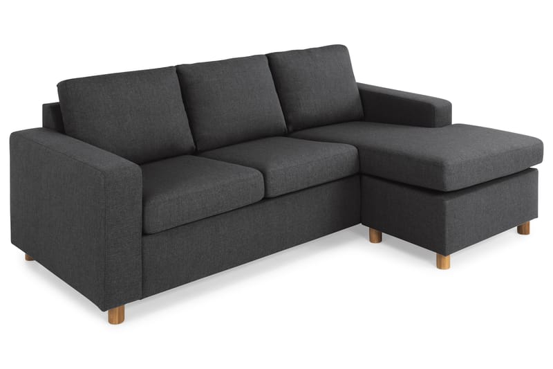 Crazy 3-sits Vändbar L-formad Divansoffa i Tyg - Antracit - Möbler - Soffa - Divansoffa & schäslongsoffa - 3 sits soffa med divan